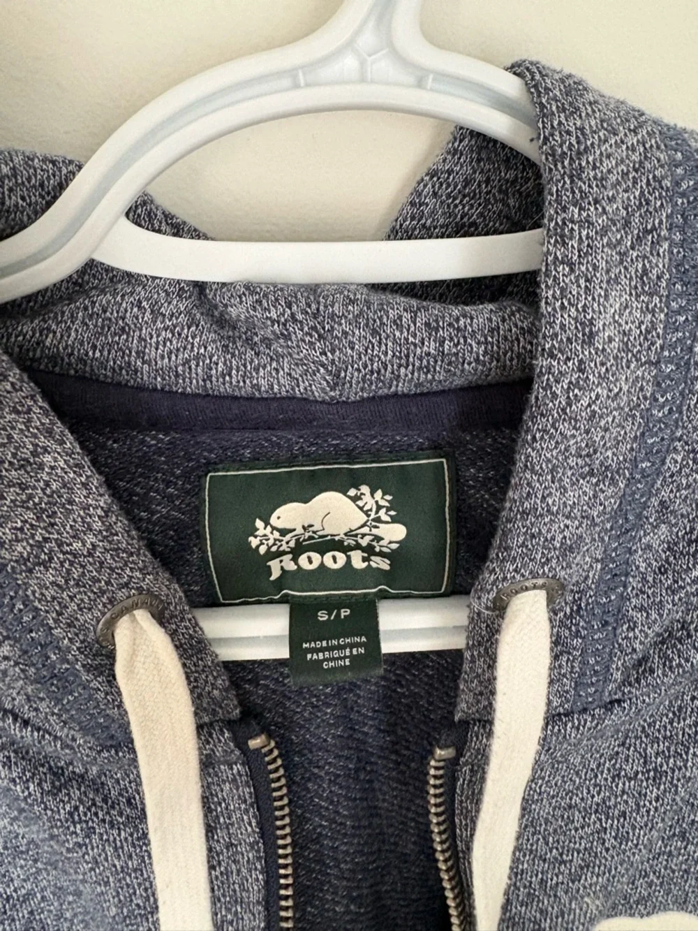 Roots Heather Navy Blue Salt and Pepper Short Sleeve Hoodie Sweater Dress Small - Picture 4 of 5